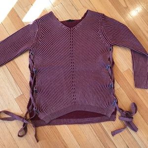 Simple Maroon Striped Sweater